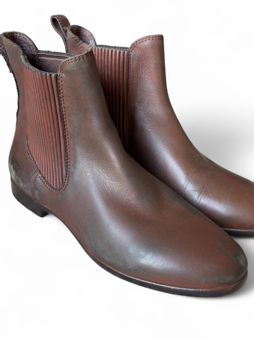 UGG Women's Brown Leather Chelsea Ankle Boots US 8.5 W
